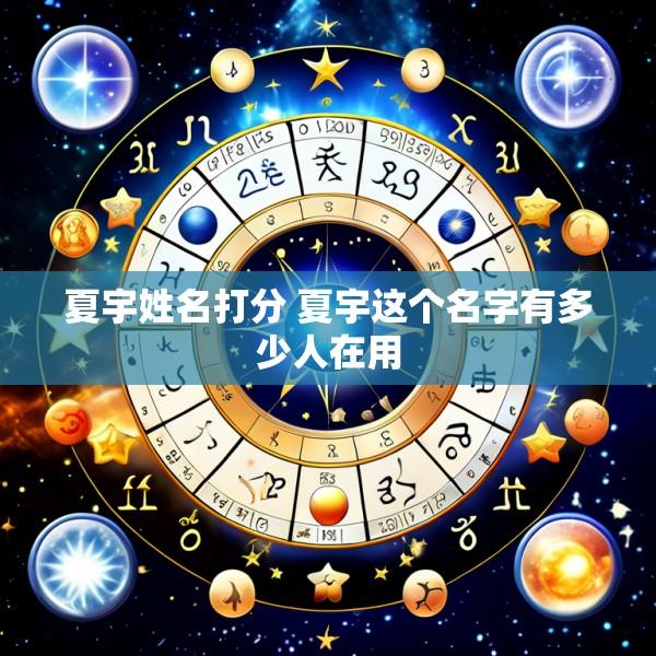 夏宇姓名打分 夏宇这个名字有多少人在用