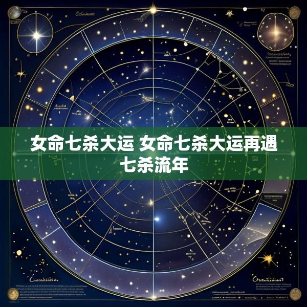 女命七杀大运 女命七杀大运再遇七杀流年