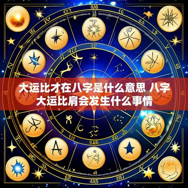 大运比才在八字是什么意思 八字大运比肩会发生什么事情