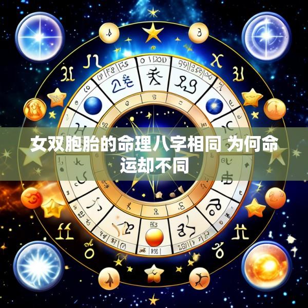 女双胞胎的命理八字相同 为何命运却不同