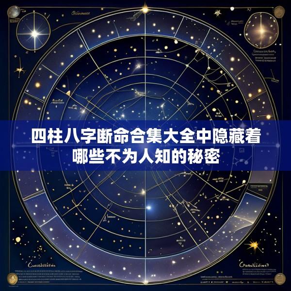 四柱八字断命合集大全中隐藏着哪些不为人知的秘密