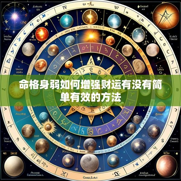 命格身弱如何增强财运有没有简单有效的方法