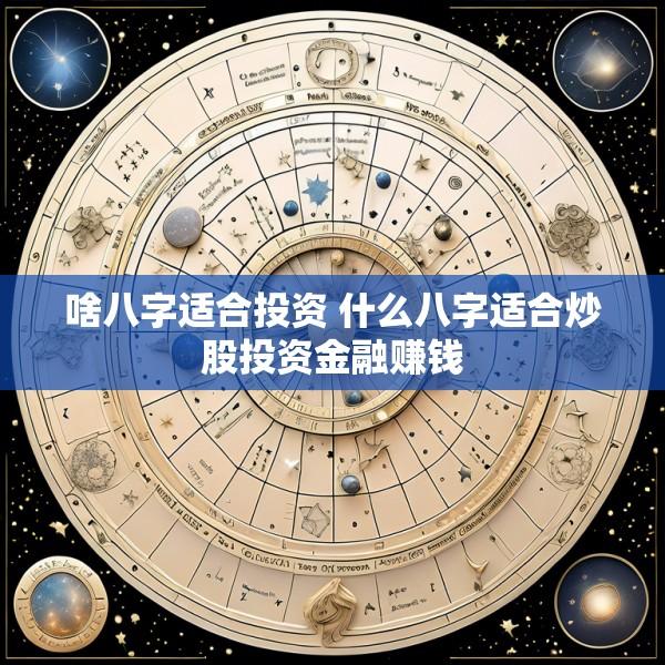 啥八字适合投资 什么八字适合炒股投资金融赚钱