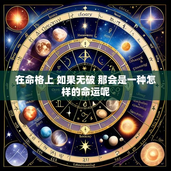 在命格上 如果无破 那会是一种怎样的命运呢