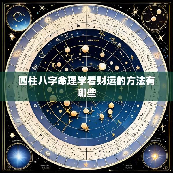 四柱八字命理学看财运的方法有哪些
