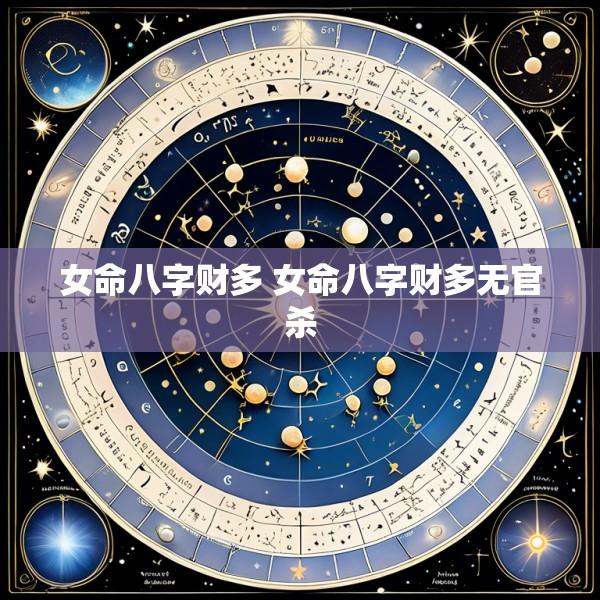 女命八字财多 女命八字财多无官杀