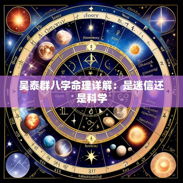 吴泰群八字命理详解：是迷信还是科学