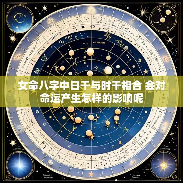 女命八字中日干与时干相合 会对命运产生怎样的影响呢