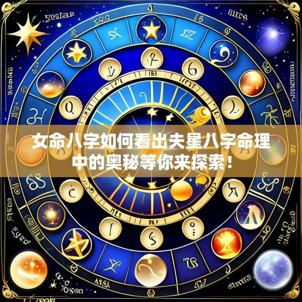女命八字如何看出夫星八字命理中的奥秘等你来探索！