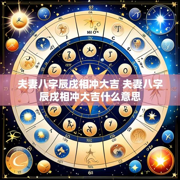 夫妻八字辰戌相冲大吉 夫妻八字辰戌相冲大吉什么意思