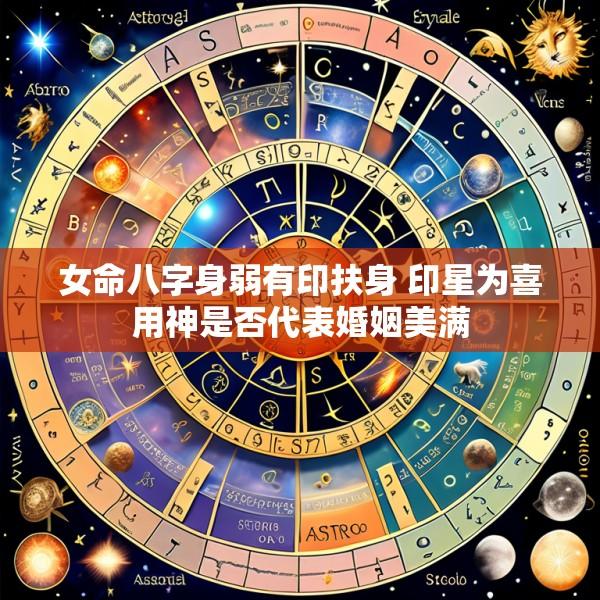 女命八字身弱有印扶身 印星为喜用神是否代表婚姻美满