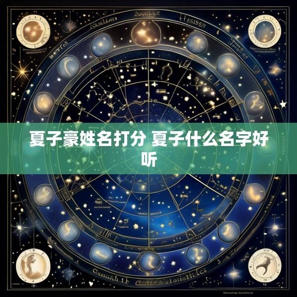 夏子豪姓名打分 夏子什么名字好听