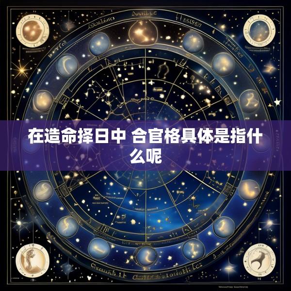 在造命择日中 合官格具体是指什么呢