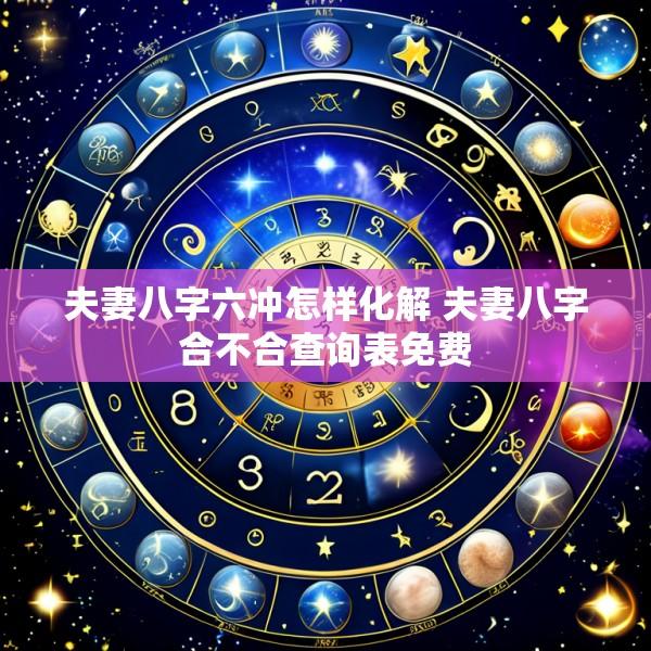 夫妻八字六冲怎样化解 夫妻八字合不合查询表免费