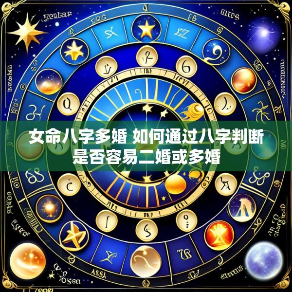 女命八字多婚 如何通过八字判断是否容易二婚或多婚