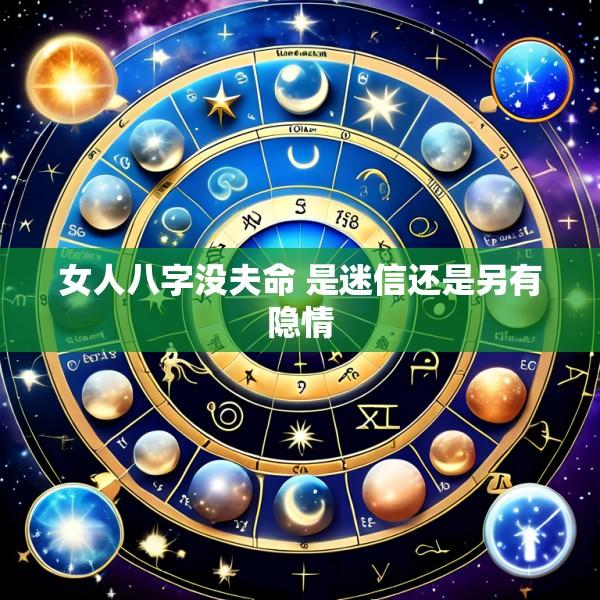 女人八字没夫命 是迷信还是另有隐情