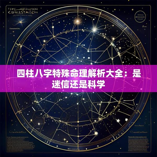 四柱八字特殊命理解析大全：是迷信还是科学