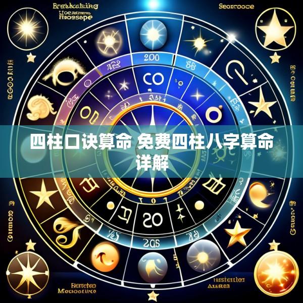 四柱口诀算命 免费四柱八字算命详解