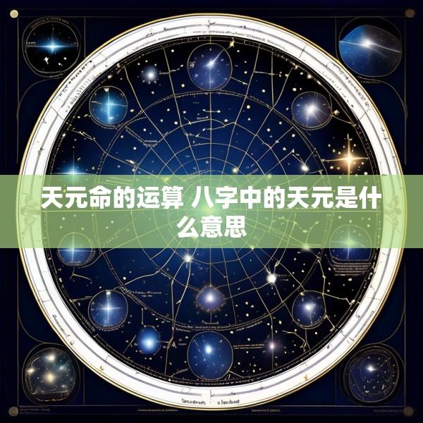 天元命的运算 八字中的天元是什么意思