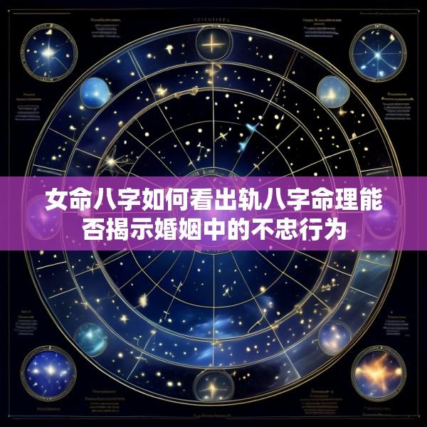女命八字如何看出轨八字命理能否揭示婚姻中的不忠行为