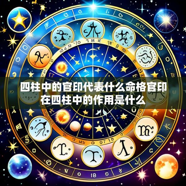 四柱中的官印代表什么命格官印在四柱中的作用是什么