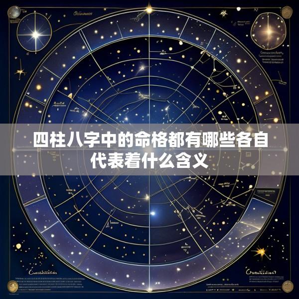 四柱八字中的命格都有哪些各自代表着什么含义