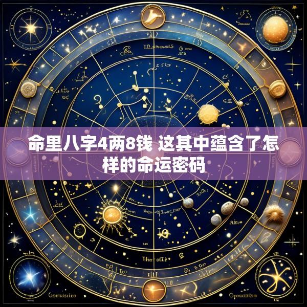 命里八字4两8钱 这其中蕴含了怎样的命运密码