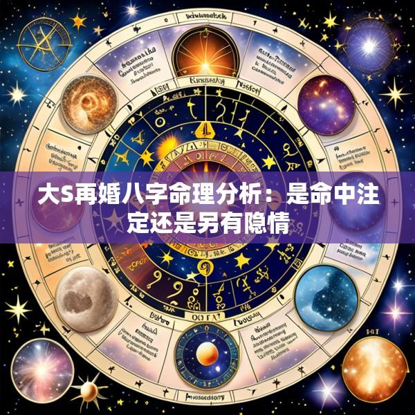 大S再婚八字命理分析：是命中注定还是另有隐情