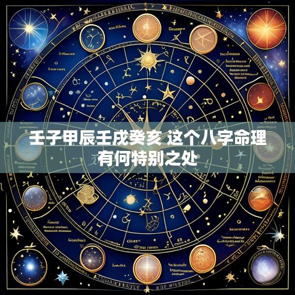 壬子甲辰壬戌癸亥 这个八字命理有何特别之处