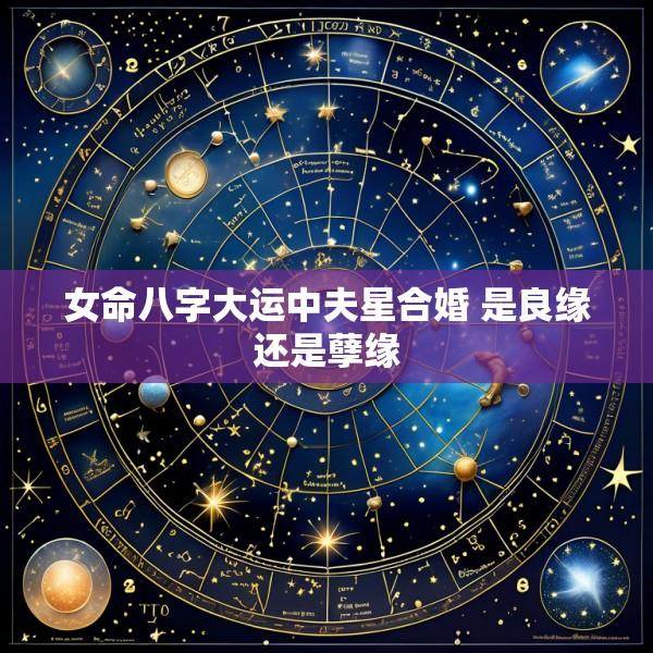 女命八字大运中夫星合婚 是良缘还是孽缘