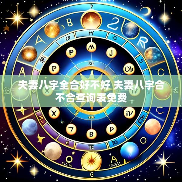 夫妻八字全合好不好 夫妻八字合不合查询表免费