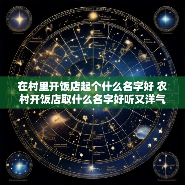 在村里开饭店起个什么名字好 农村开饭店取什么名字好听又洋气