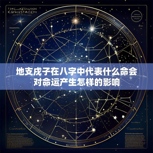 地支戌子在八字中代表什么命会对命运产生怎样的影响
