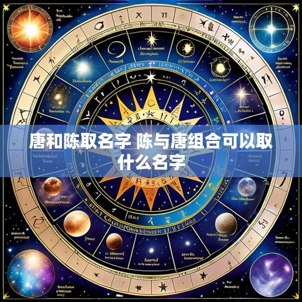 唐和陈取名字 陈与唐组合可以取什么名字