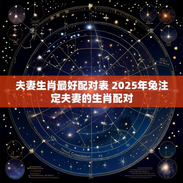 夫妻生肖最好配对表 2025年兔注定夫妻的生肖配对