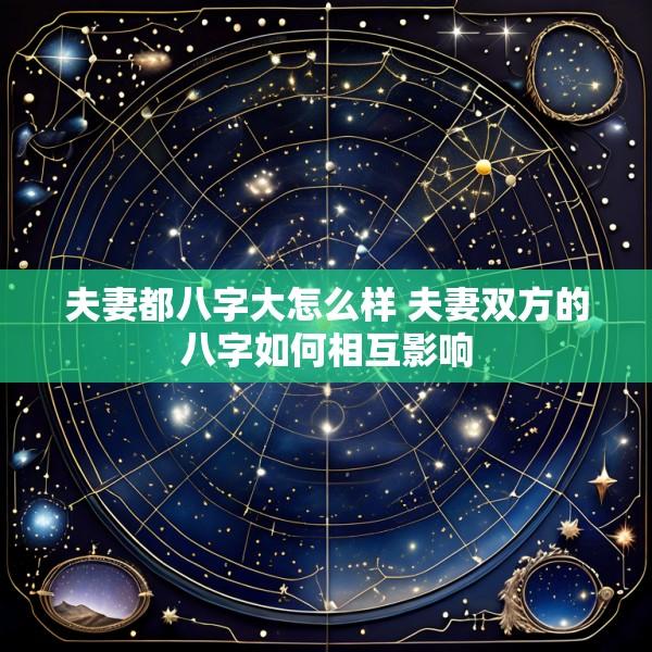 夫妻都八字大怎么样 夫妻双方的八字如何相互影响