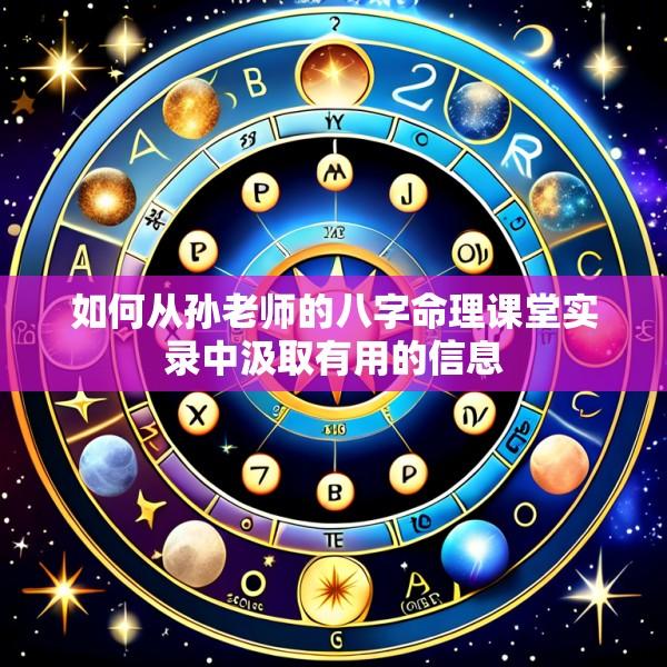 如何从孙老师的八字命理课堂实录中汲取有用的信息