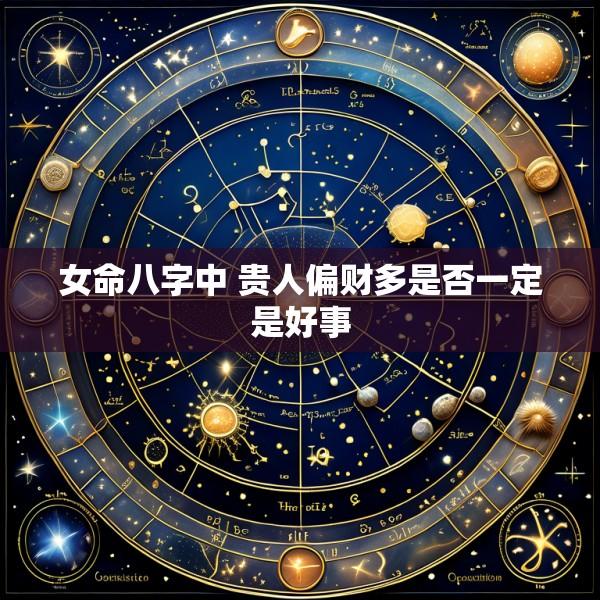 女命八字中 贵人偏财多是否一定是好事
