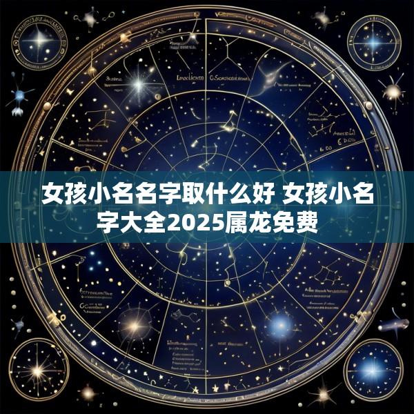 女孩小名名字取什么好 女孩小名字大全2025属龙免费
