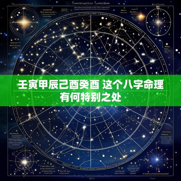 壬寅甲辰己酉癸酉 这个八字命理有何特别之处