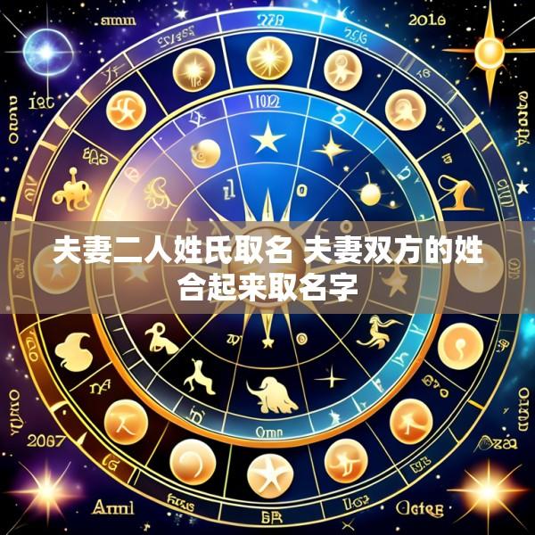 夫妻二人姓氏取名 夫妻双方的姓合起来取名字