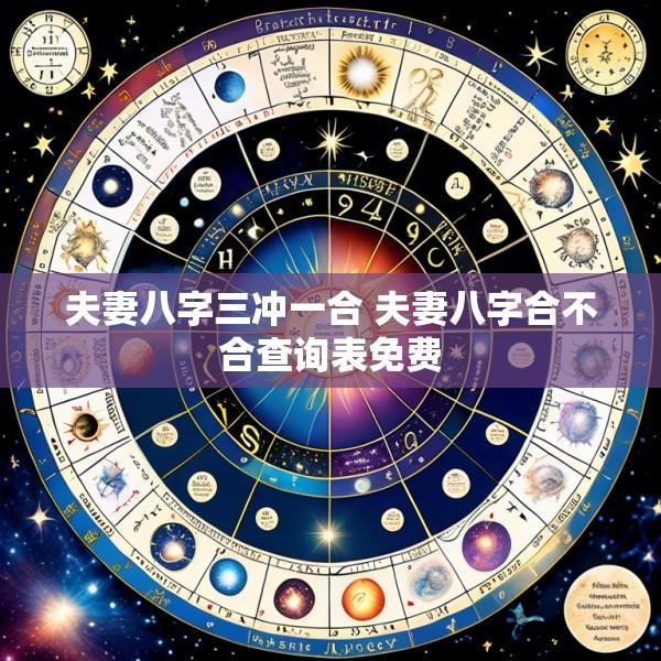 夫妻八字三冲一合 夫妻八字合不合查询表免费