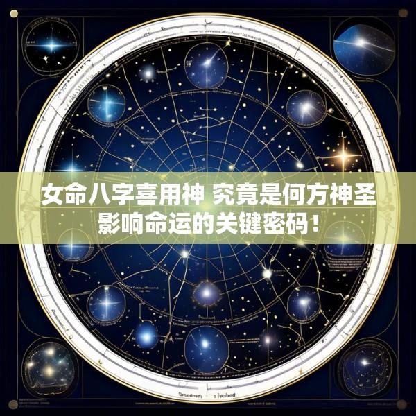 女命八字喜用神 究竟是何方神圣影响命运的关键密码！