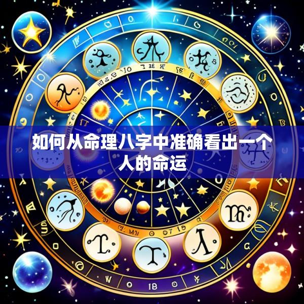 如何从命理八字中准确看出一个人的命运