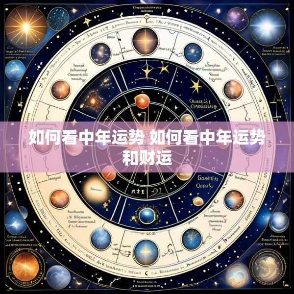 如何看中年运势 如何看中年运势和财运