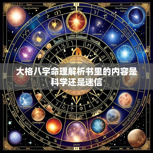 大格八字命理解析书里的内容是科学还是迷信