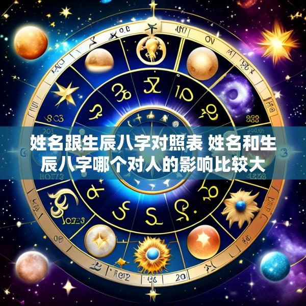 姓名跟生辰八字对照表 姓名和生辰八字哪个对人的影响比较大