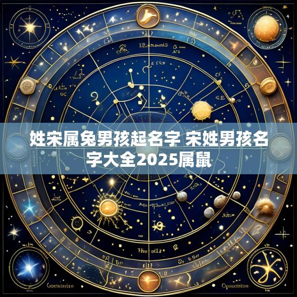 姓宋属兔男孩起名字 宋姓男孩名字大全2025属鼠