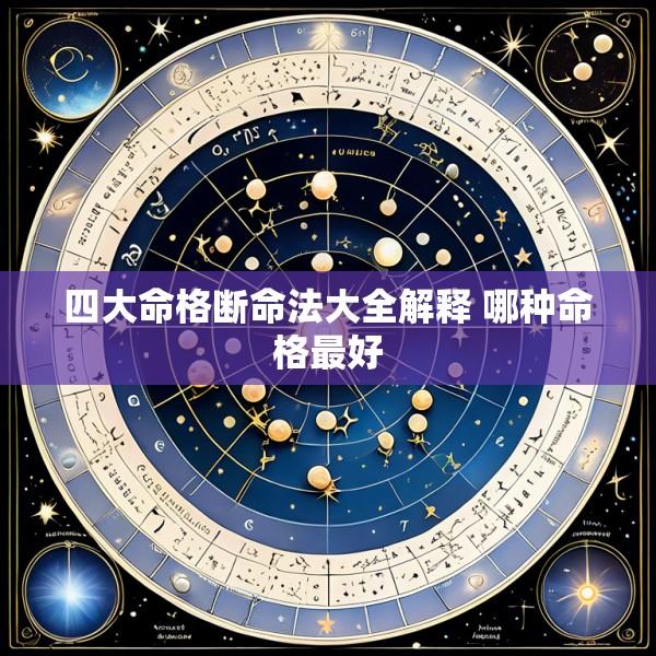 四大命格断命法大全解释 哪种命格最好