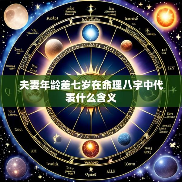 夫妻年龄差七岁在命理八字中代表什么含义